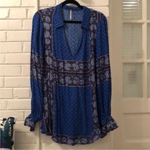 Free people paisley blue blouse